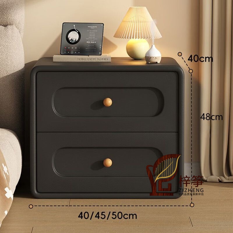 Cream Bedside Table New Cat Claw Leather Light Luxury Simple Home Modern Bedside Bedroom Small Storage Bedside Table