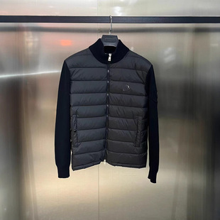 High Version Men's Down Jacket Warm Sweater Knitted Sleeves 2025 Mongolian Warm Collar Jacket Top