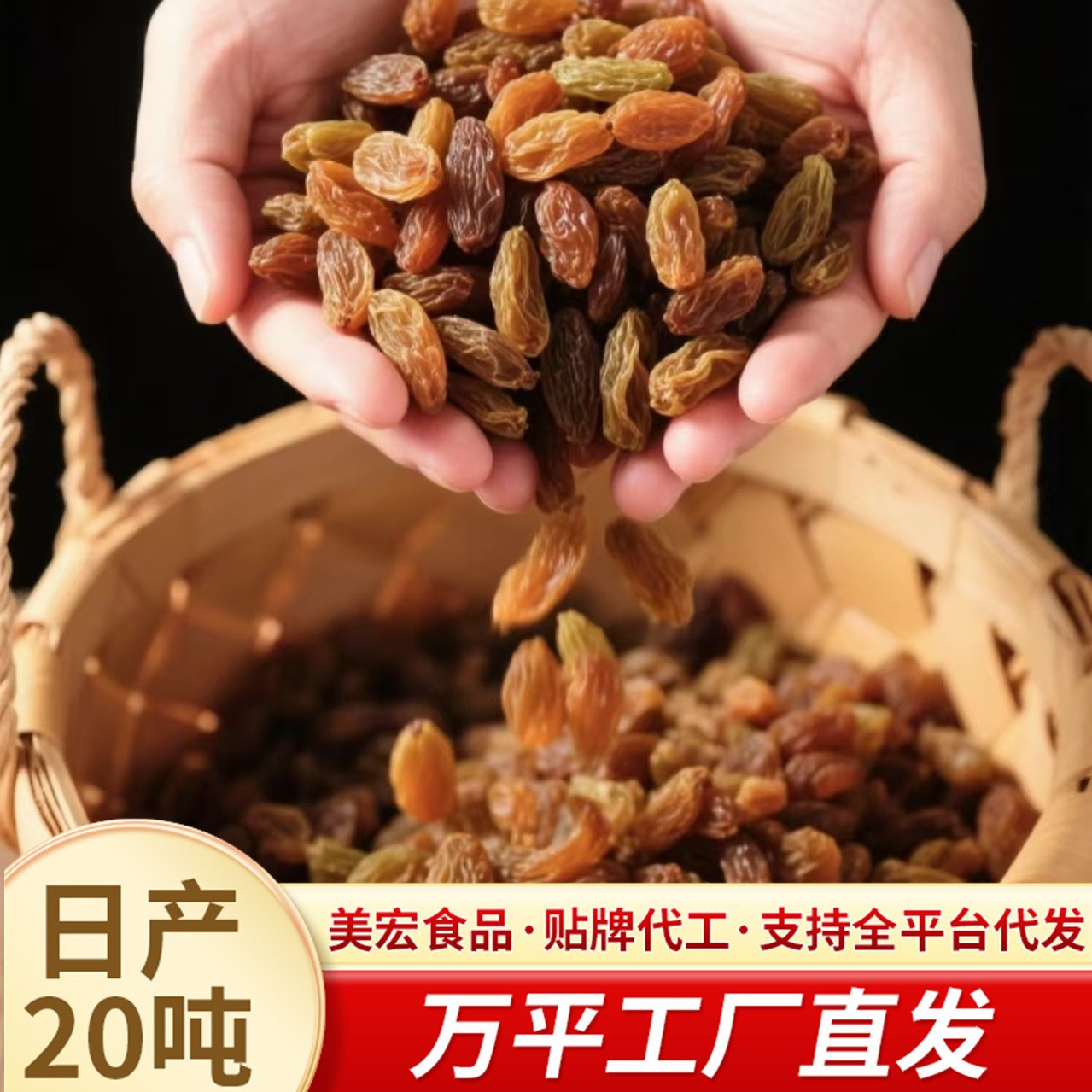 代发新疆葡萄干特级超大黄提子干无添加吐鲁番特产零食果干优质葡