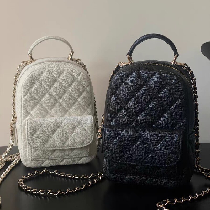 24C New Crossbody Chain Caviar Mini Quilted Single Shoulder Chanel-Style Backpack Chanel Double C Bag Leather