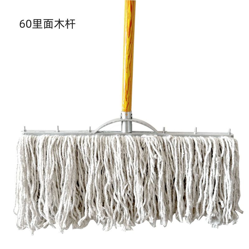 木製ポールモップ純綿糸家庭用昔ながらのモップダストプッシュモップ工場学校プロパティ吸収性木製ポールスチールLサイズ|undefined