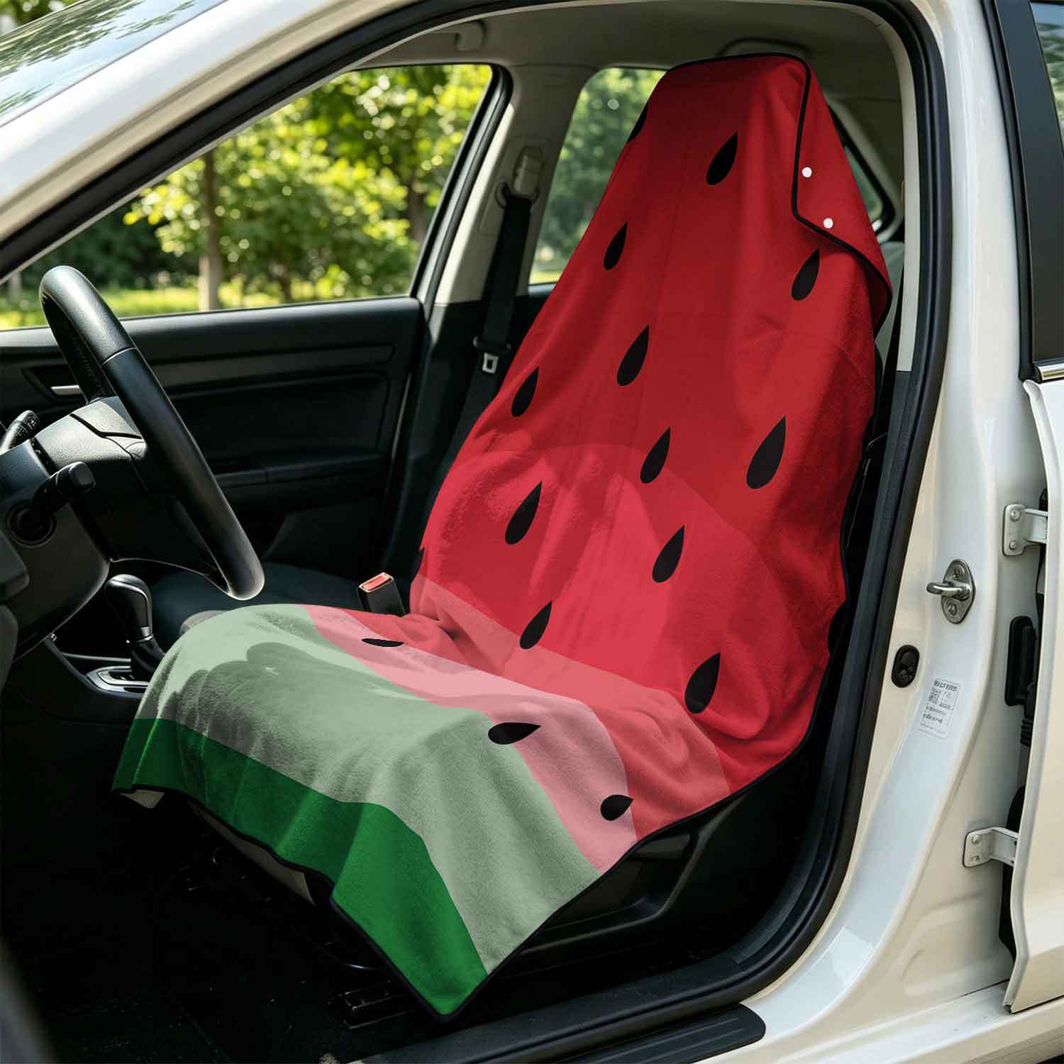 Printed bath towel and car seat cover 2-in-1, ultra-fine fiber outdoor beach and car dual-use universal seat cushion