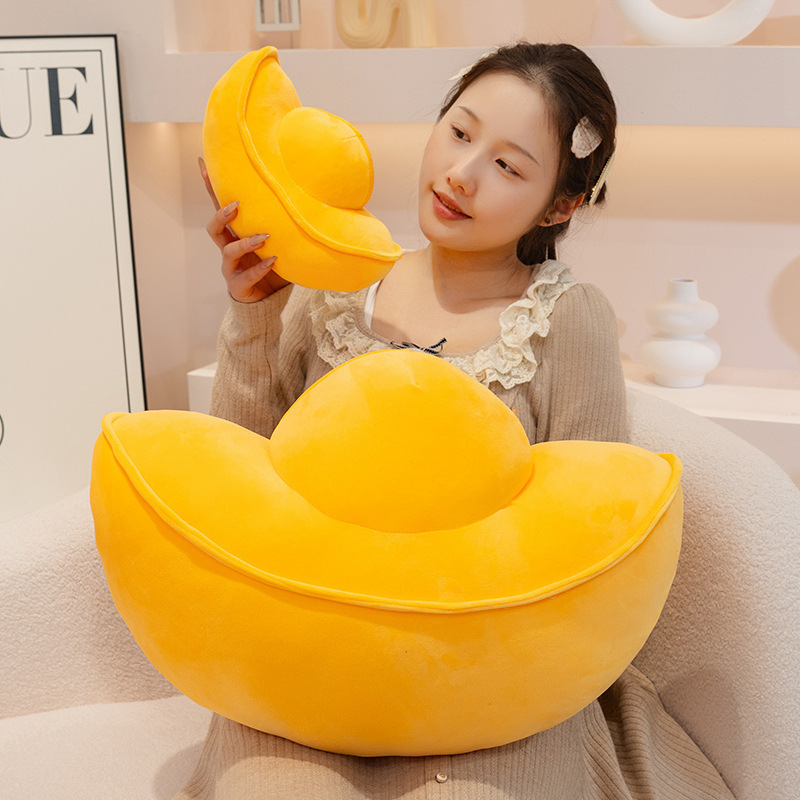 Simulación de muñecas de peluche Yuanbao muñecas felicitaciones para hacer fortuna Jin Yuanbao creativo para atraer la riqueza Jinbao cojín de decoración del hogar