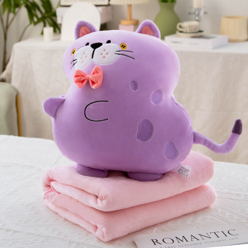 Dual-purpose colchón de almohada transfronteriza, manta de almohada de vehículo, manta de franela 2 en 1, almohada de siesta gruesa