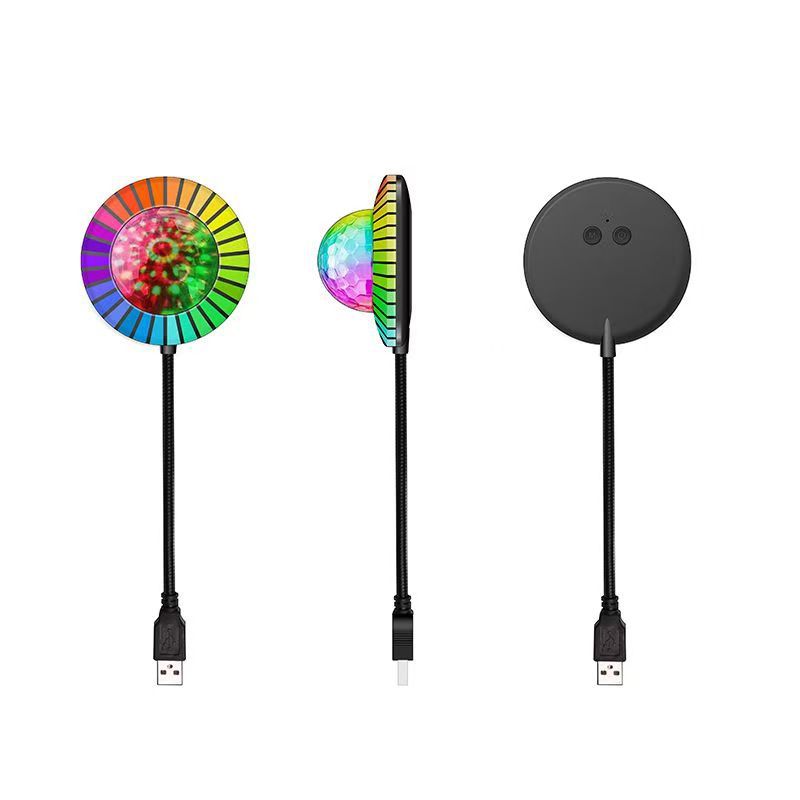 Auto USB colorido pickup mágica lámpara de bola rgb pickup luz de atmósfera interior decoración de voz control de música luz de ritmo