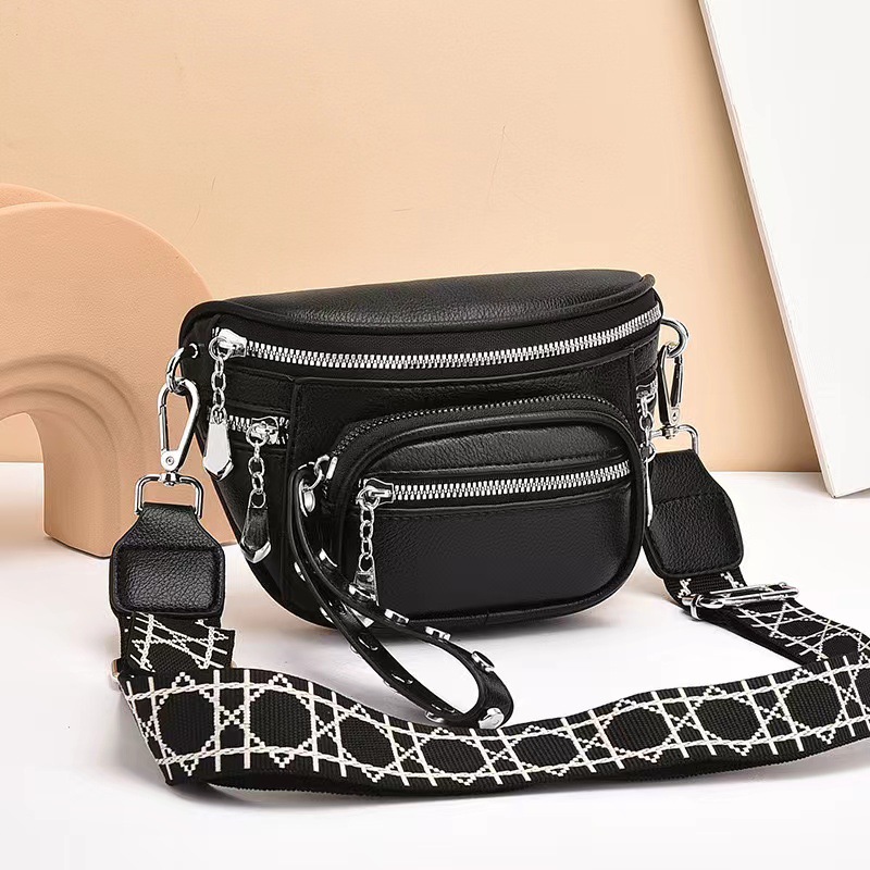 New Pure Color Saddle Bag Bag Trendy Shoulder Bag Crossbody Bag Large Capacity Women's Bagladiesbags