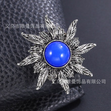 复古气质古银太阳花胸针开衫上衣防走光固定饰品别针时尚外套配饰