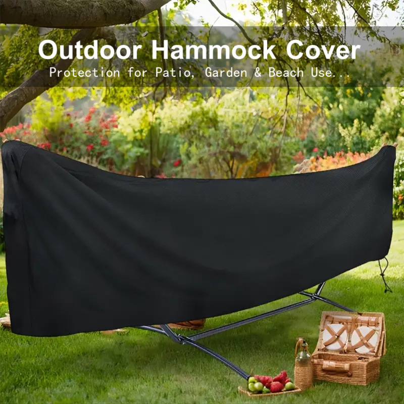 Outdoor Hammock Dust Cover Courtyard Garden Sunshade Cloth Beach Swing Hammock Protective Cover Silver Coated 190t