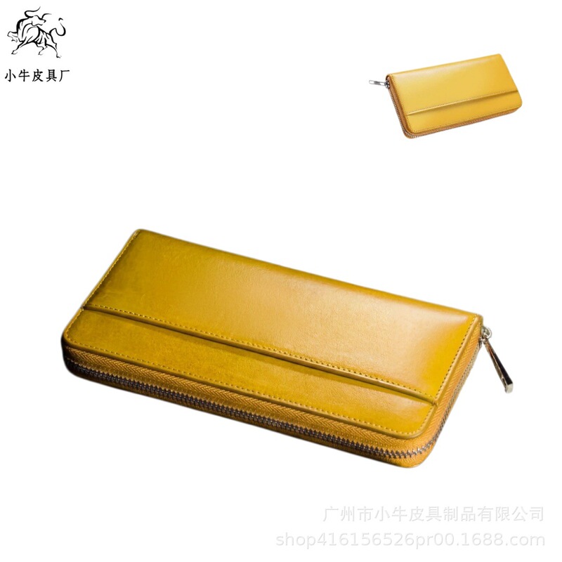 Lotte Japanese-Style Tochigi Leather Men's Long Wallet Card Holder Large Capacity Long Wallet Simple Design