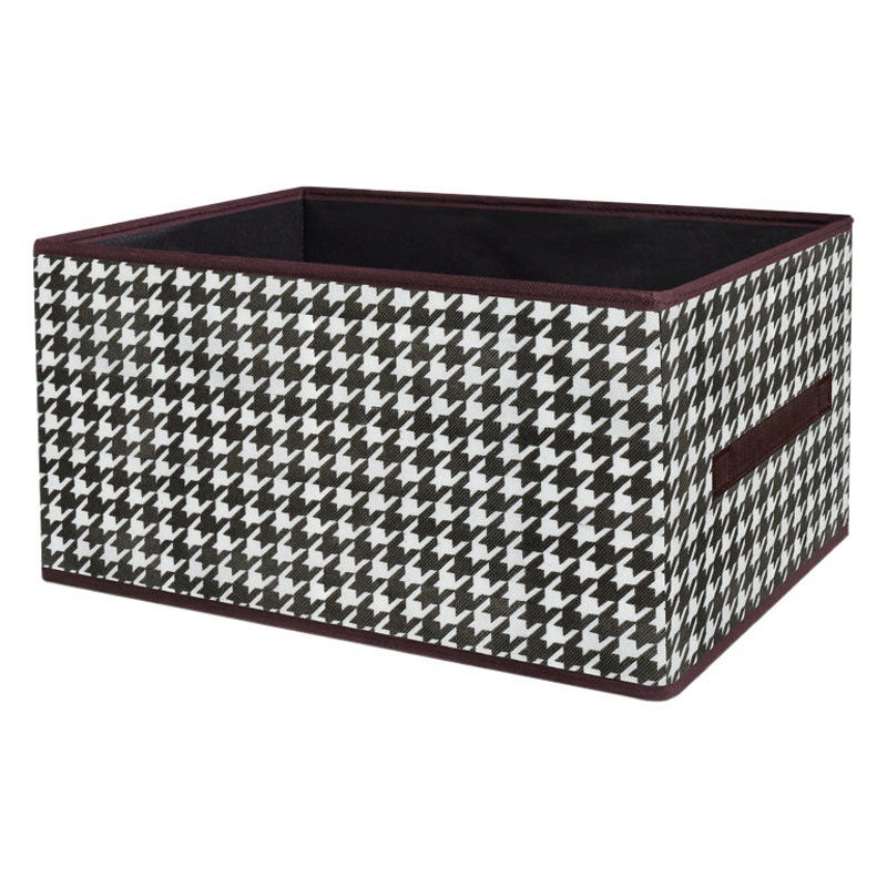 Ropa de almacenamiento caja artefacto compartimiento armario houndstooth cajón pantalones ropa tela organización caja con tapa