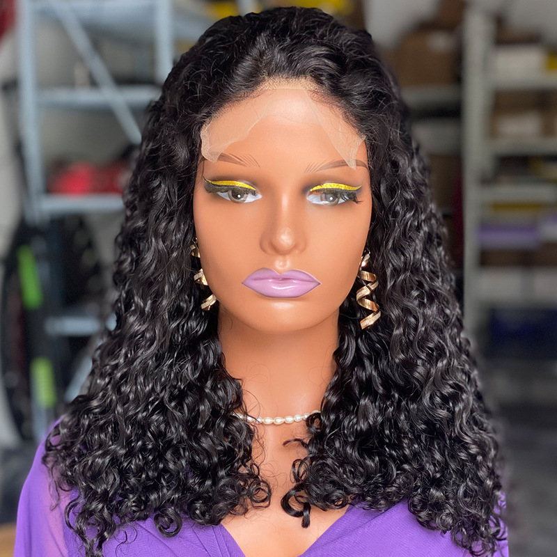 5X5 Gluelesswig Dd Pixie Curl Human Hair Humanhairwig Front Lace Hood