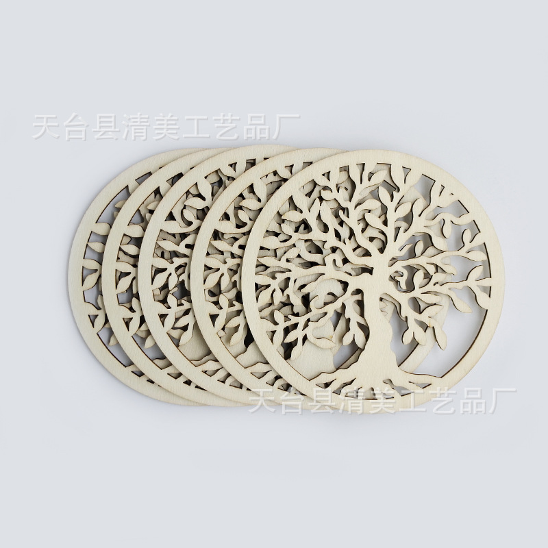 Spot 10cm madera árbol de la vida decoración de la pared decoración de la pared café bebida montaña rusa de madera