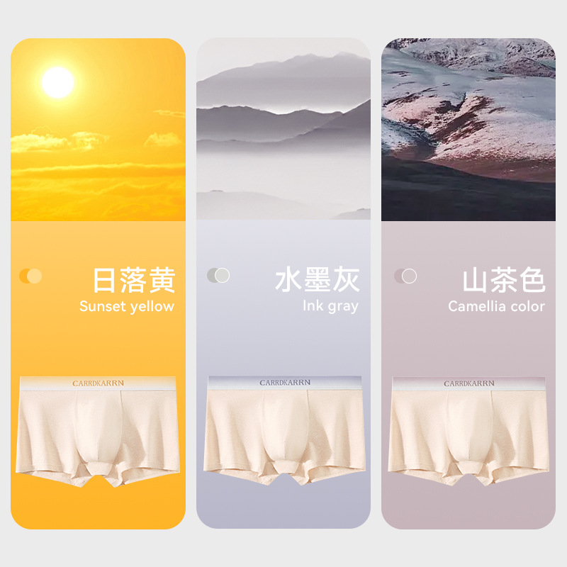 Ropa interior para hombres Pantalones cortos de cuatro esquinas de algodón de color antibacteriano de algodón puro para hombres Pantalones cortos de boxer para adolescentes transpirables verano delgado