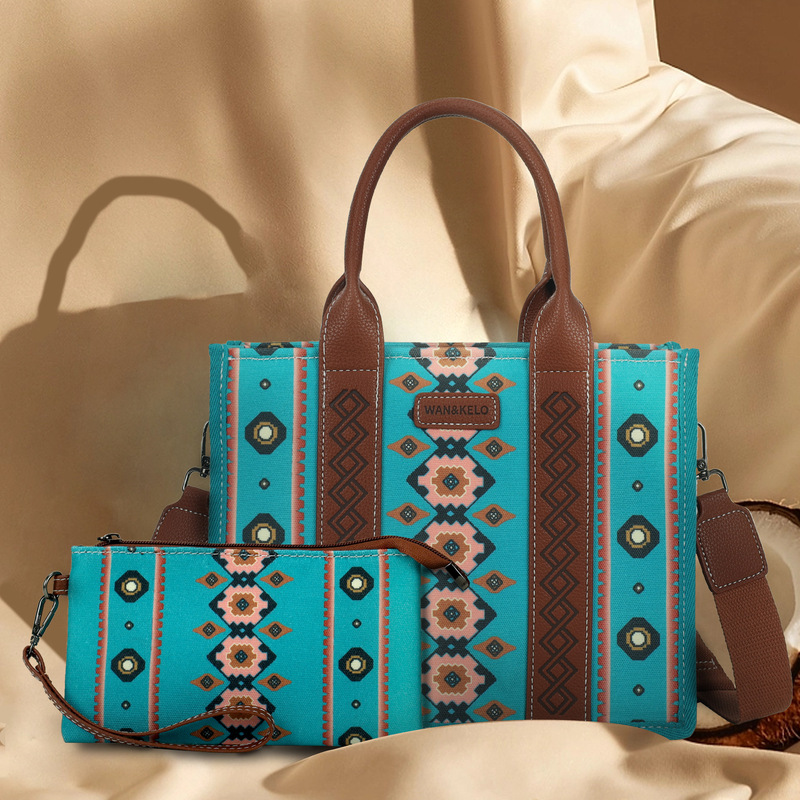 Bohemian Ethnic Style Handbag, Vintage Tote Bag, Commuter Bag with Contrasting Color Design, Lightweight and Large Capacity Bohemian Ethnic Style Handbag, Vintage Tote Bag, Commuter Bag with Contrasting Color Design, Lightweight and Large Capacity