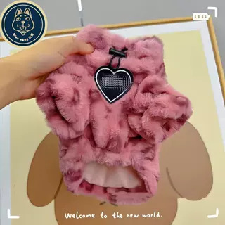 핑크 레오파드 ~ 겨울 두꺼운 털털 펫 보온 맨투맨 고양이 개 비숑 테디 솜옷 순백 레오파드