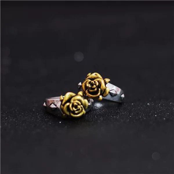 Rose Girl Mercury Lamp Niche Design Internet Celebrity Fashion Personality Gothic Retro Rose Flower Ring Popular