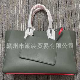 CL andgz橄榄绿色红底手提包女士购物袋欧美子母包女单肩包水桶包