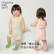 宝宝套装夏季睡衣新款韩版婴幼儿薄款吊带背心短裤男女童家居服