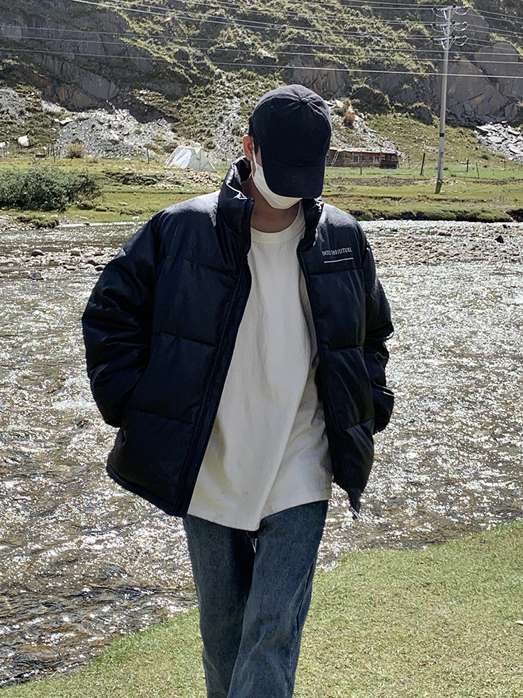 Ropa de algodón para mujeres 2024 invierno nuevo hombre pequeño chaqueta de algodón pareja de algodón universal abrigo caliente collar image 6