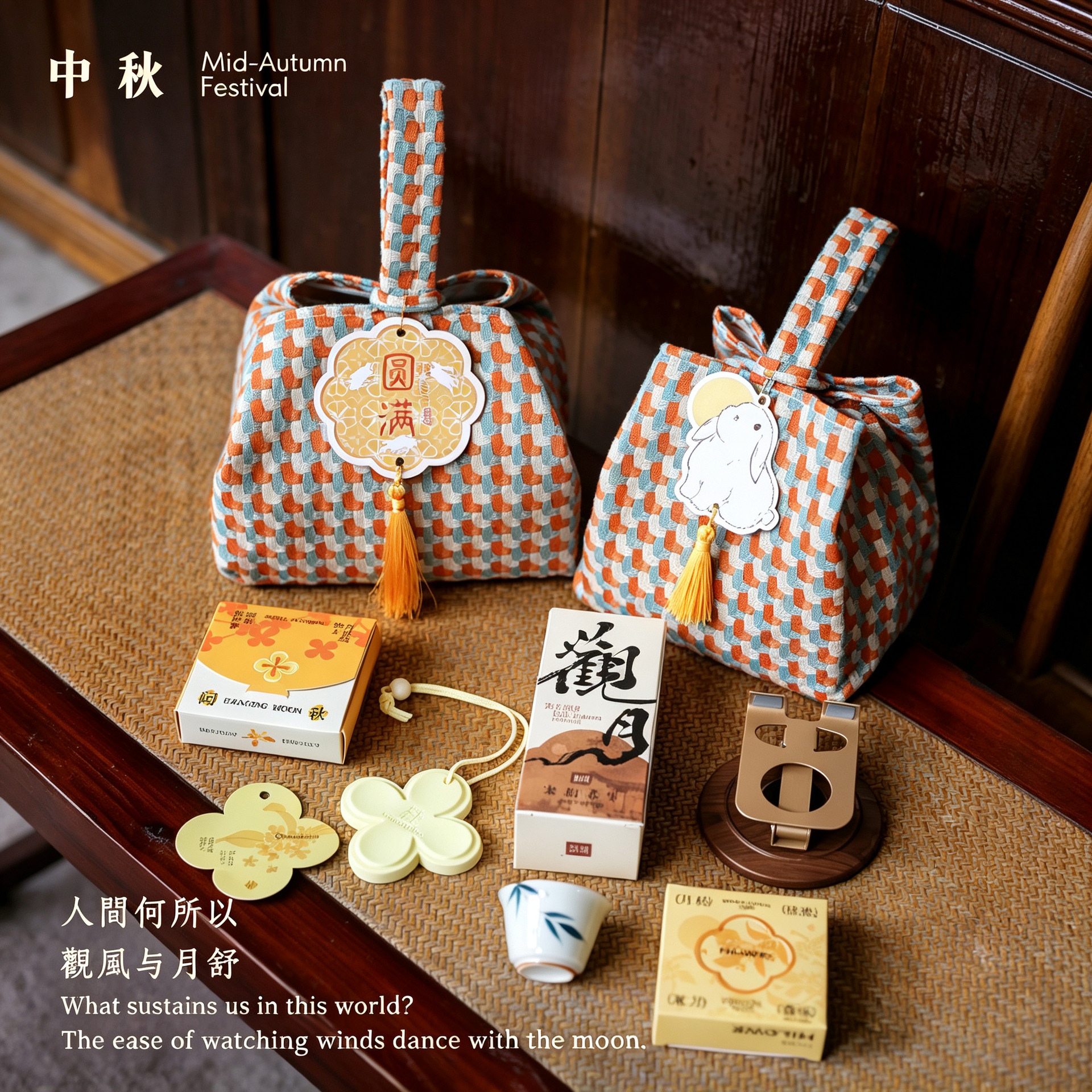 2026 New Koi Fish Handbag, Mid-Autumn Festival Moon Rabbit, Low-Cost, Low-Budget Group Purchase Gift Bag, Corporate Gift Box
