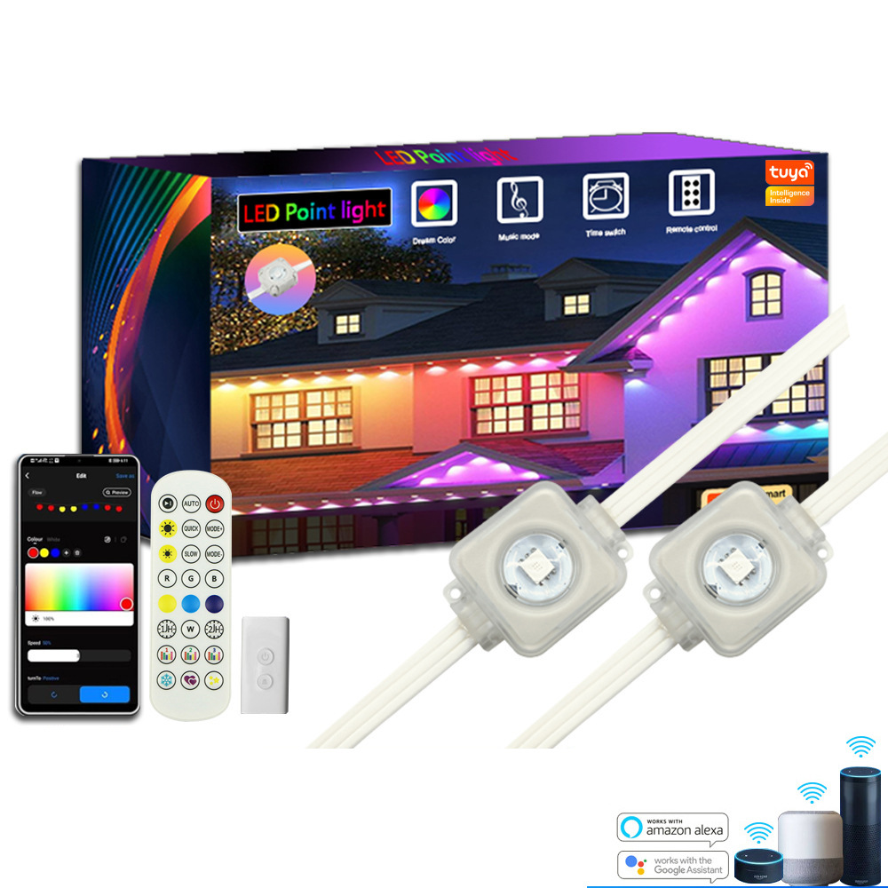 Lumini de streașină colorate Bluetooth Tuya WIFI Control vocal IP67 Lumini ambientale în mișcare Lumini ambientale de perete interior_voghion.com