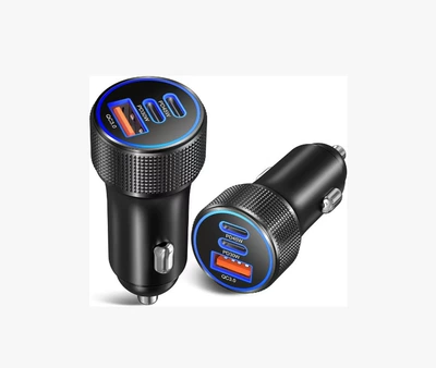 Cross-Border Popular Car Charger A+C Metal Material Super Fast Charging Qc3.0 Mobile Phone Car Fast Charger (Mobil şarj cihazları) - 2c1a-black