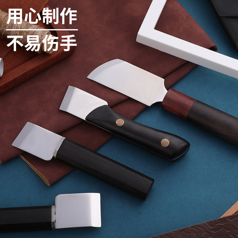 (2개) 국경 새 가죽 커팅 칼 가죽 커팅 칼 구유 칼 수제 DIY 가죽 칼