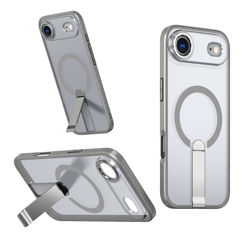 适用于iPhone17Promax手机壳超薄肤感隐形支架磁吸无线充电IP17ai|undefined