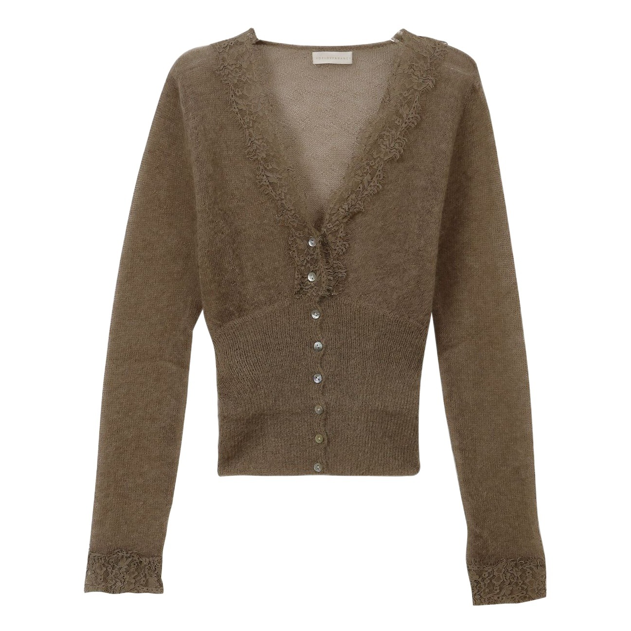 Colección Otoño/Invierno 2025 de Love and Nancy Thirteen Lines, Top de Estilo Casual con Cuello en V, Manga Larga y Encaje para Mujer, Modelo 21206A