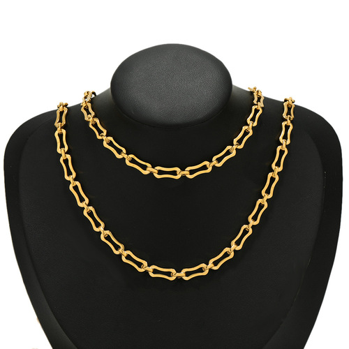 Stainless steel hip-hop bone chain DIY punk necklace bone splicing bracelet cross-border jewelry accessories chain wholesale