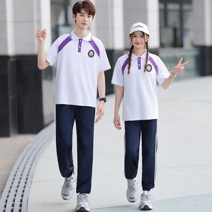 Shipping in Progress, Real Shot of Couple's Short-Sleeved Shirts, Preppy Style Junior and High School Student Class Uniforms, Sports Meet Suits, School Uniforms