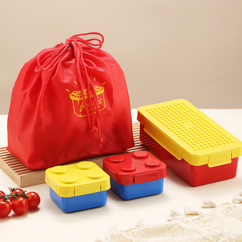 創意的なdiyピクセルは積み木の弁当箱の弁当箱のピクニック箱の子供のサラダ箱の果物箱を作ります。|undefined