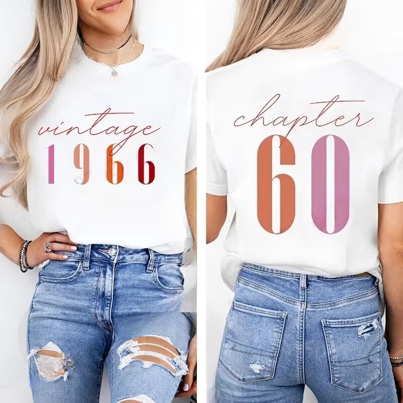 Classic 1966 Graphic Print Fashion Women's T-Shirt Retro 60Th Birthday Aesthetic T-Shirt for Women 60Th Birthday