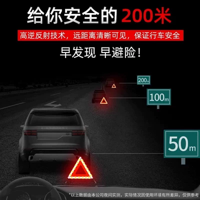 Warning sign Car-mounted reflective triangular warning