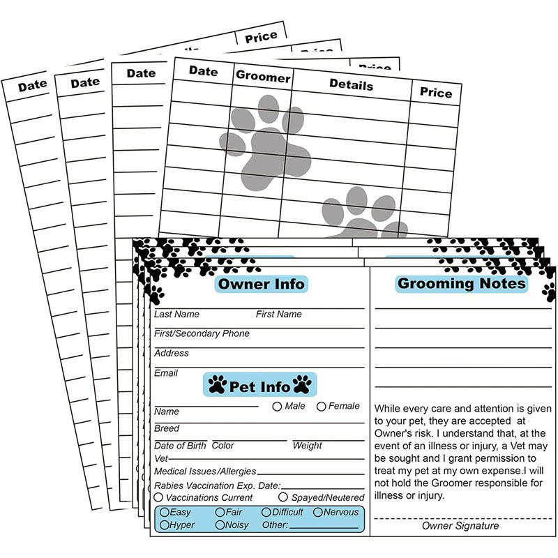 Amazon Hop 4x6 дюймов Dogs Beauty Card Информация о домашних животных Запись карты Cat или собака Beauty Card