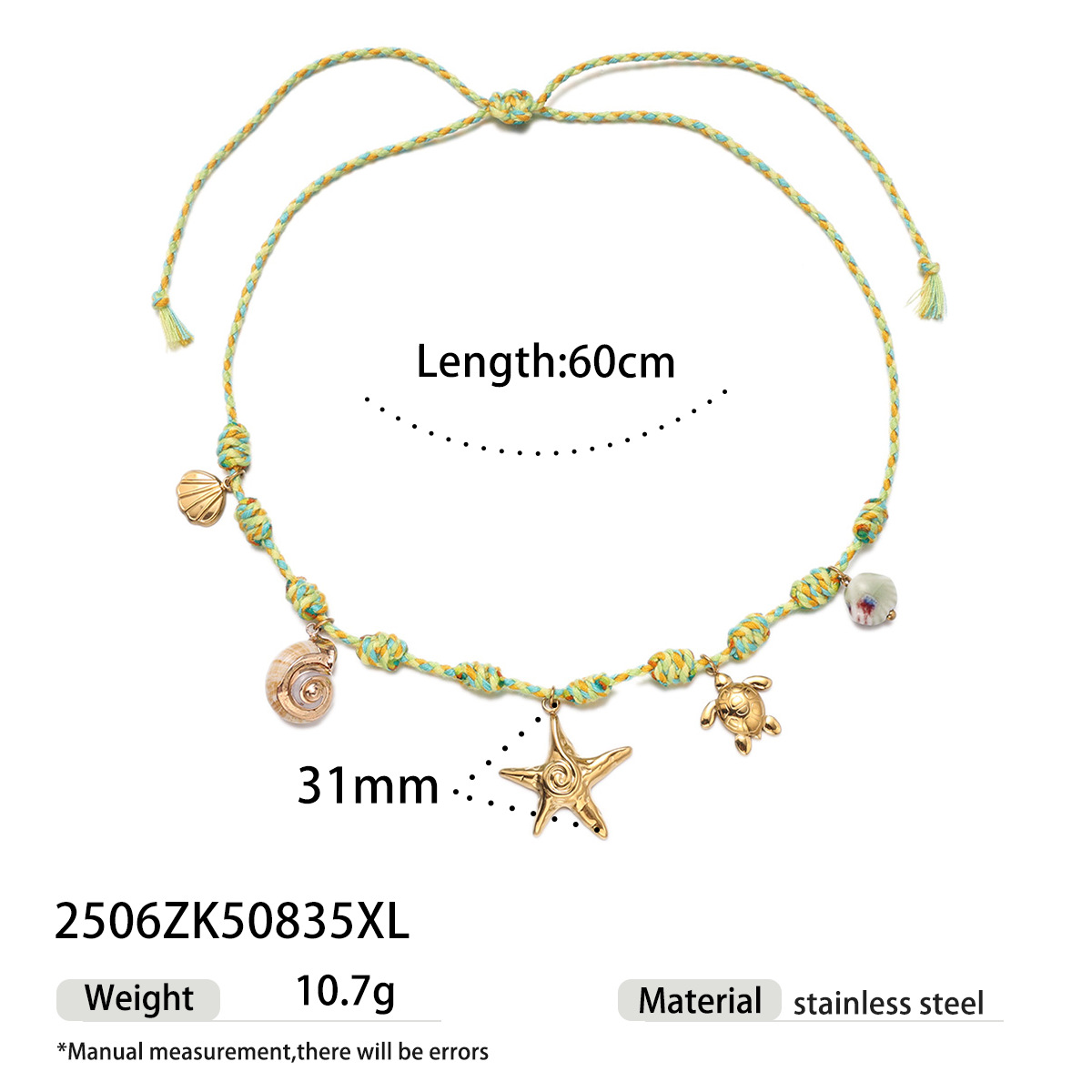 Tena Cross-border hilo de colores tejido collar de perlas reales mujer todo-fósforo animal colgante collar mujer sin decoloración joyería image 7