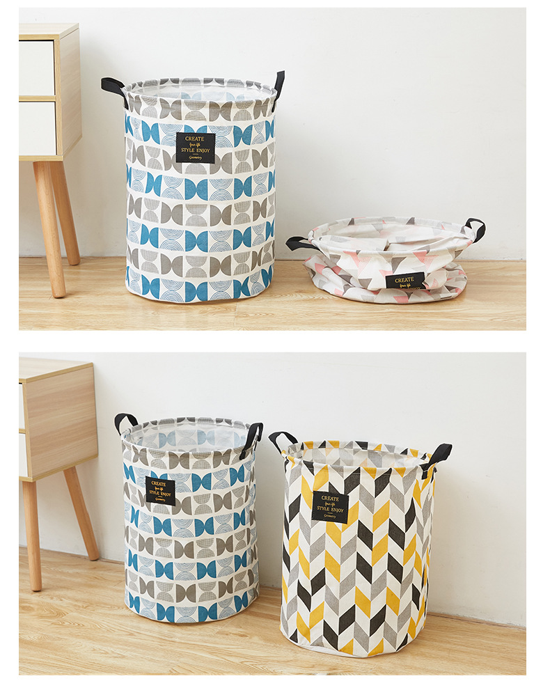 Contrast Color Plaid Household Cloth Dirty Clothes Basket Wholesale Nihaojewelry display picture 5