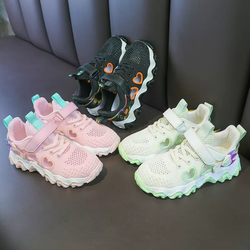 秋季新款宝宝飞织鞋魔术贴防踢防滑耐磨软底透气轻便镂空亲肤时尚