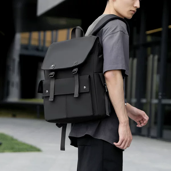 Business Backpack for Men, Large-Capacity School Bag for High School and College Students, Commuting, Business Trips, Travel, Computer Bag, Simple Style