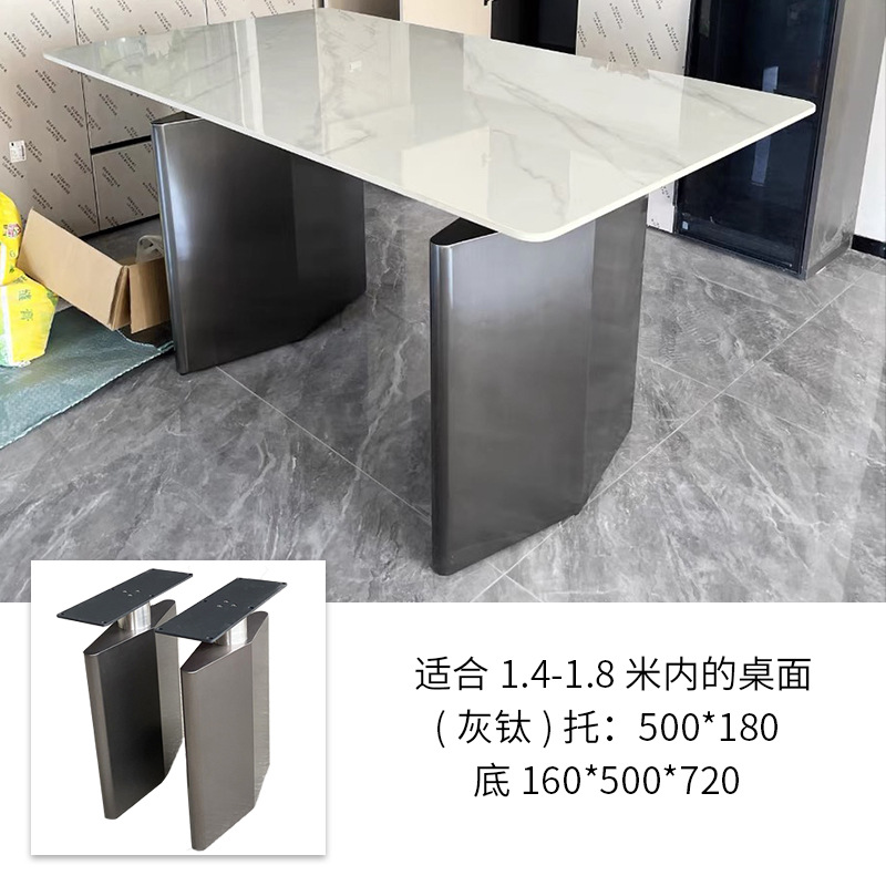 Mesa de acero inoxidable soporte de piernas de mármol base de lujo ligero marco de soporte de tabla de roca mesa redonda pie de mesa larga isla marco de mesa pie de comedor