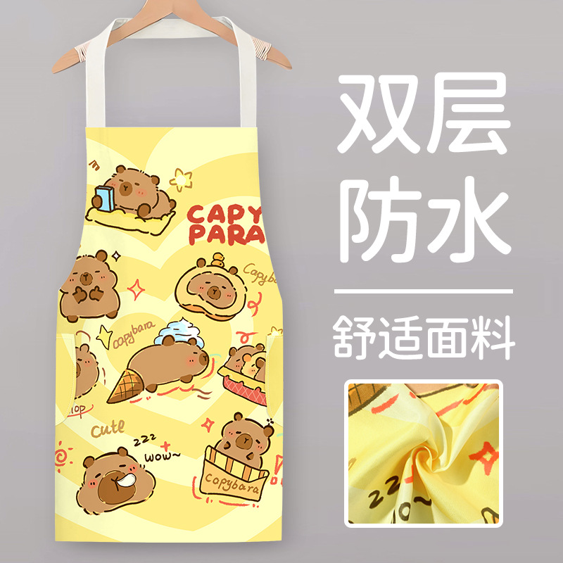Fashionable cartoon waterproof apron for work sleevless