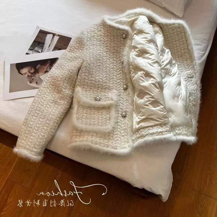 Утеплённая женская куртка, стиль «Chanel», облегающая посадка, хлопковая подкладка, увеличенная толщина (S–XL)