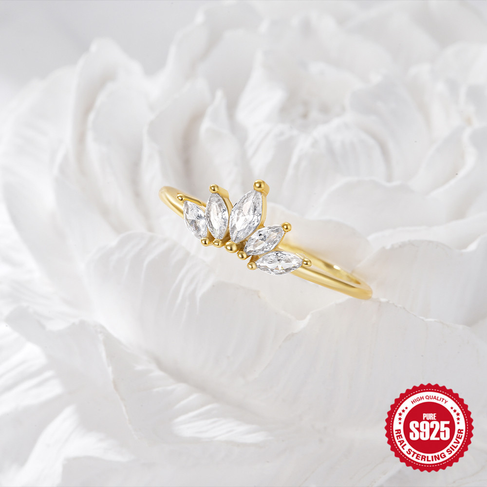 4g Weight Zircon Inlay Material Rings Classification 6, 7, 8 Ring Size 1 Piece Quantity Daily Occasion 925 Sterling Silver Material Geometric Pattern Women's Gender Inlay Design Simple Style, Shiny Style 925 Sterling Silver Zircon Geometric Rings 19