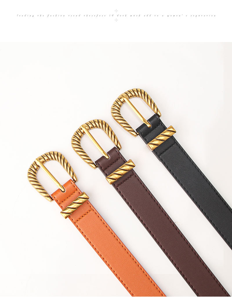 Women's Gender Simple Style Style Simple Style Solid Color Pu Leather Alloy Women's Leather Belts