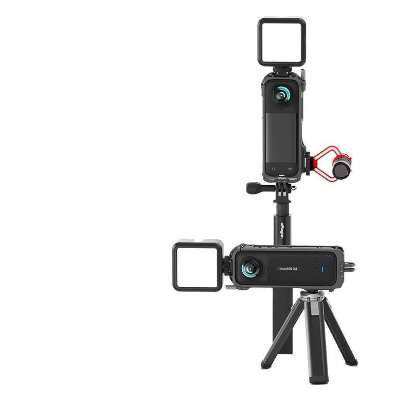 Подходит для Shadow Stone Insta360 X4 алюминиевый сплав металлическая клетка-ловушка с двумя холодными башмаками открытие для расширения теплового защиты кадра