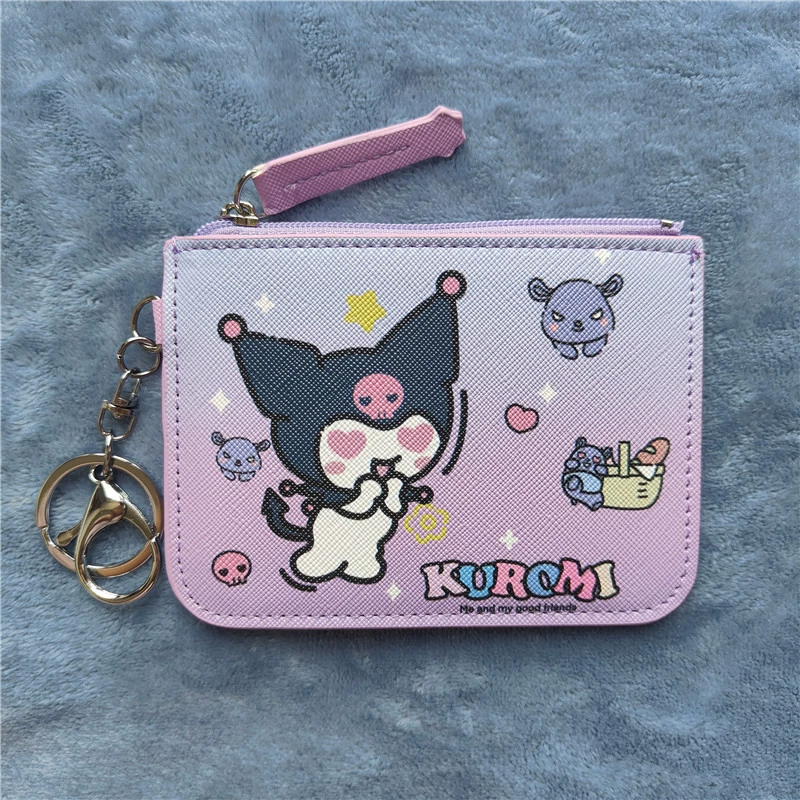 Cartoon card holder, wallet, work keychain with key