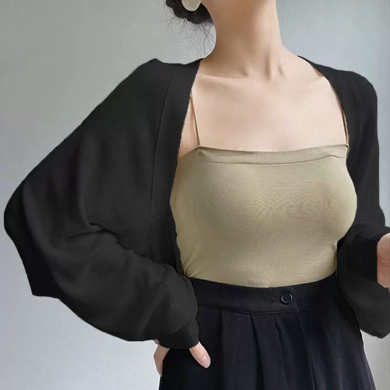 Вязаная накидка, шелковый летний кардиган, жакет, платье-сорочка, французский стиль