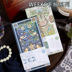 拾光周计划本weeks 创意复古烫金便携随身本学生记事本手账本子