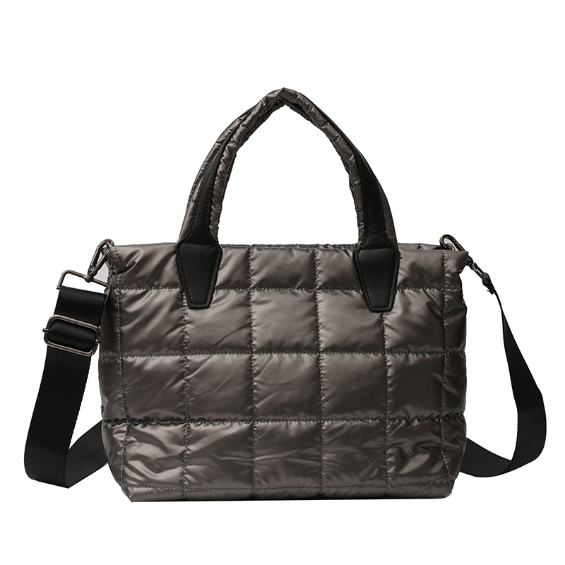 Bolso de mano acolchado de algodón de gran capacidad para mujer, nuevo bolso de moda 2024, bolso cruzado de hombro de alta gama para ir al trabajo