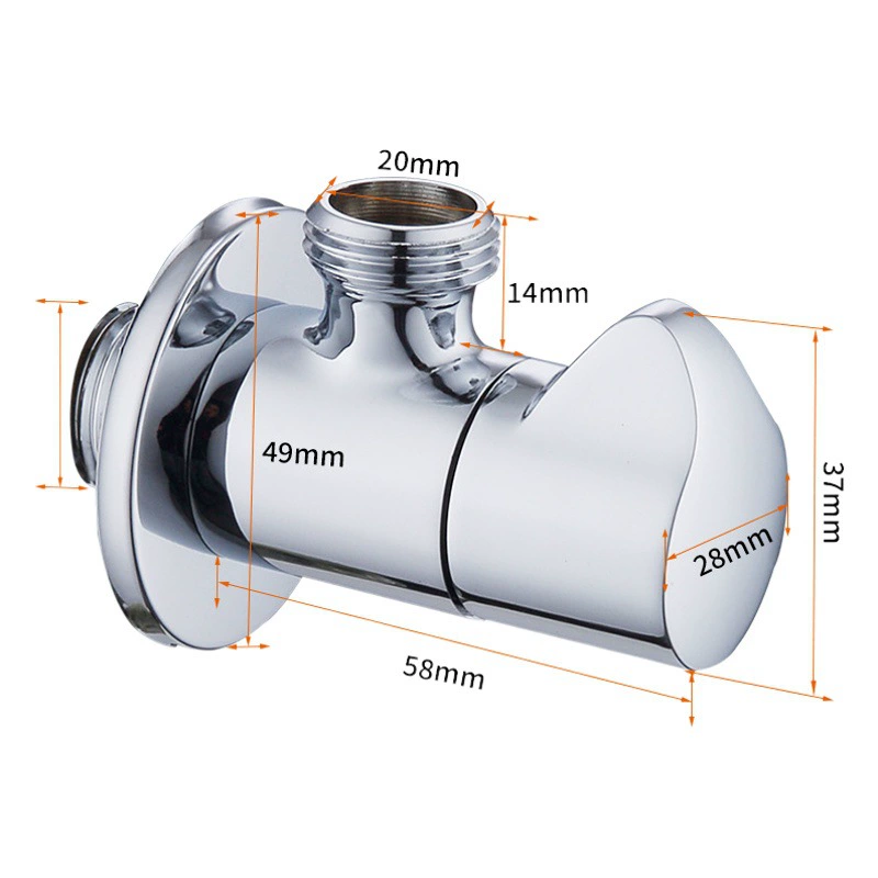 Угловой клапан для ванной комнаты Трехходовой кран Умывальник для унитаза Угловой клапан для унитаза Быстроразъемный стопорный угловой клапан для воды Бытовой JF2301
